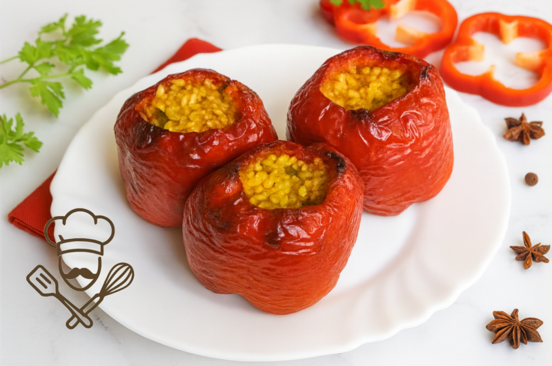 Pimientos rellenos de arroz