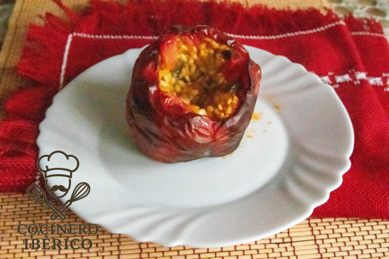 Pimientos rellenos de arroz y secreto de cerdo (4)